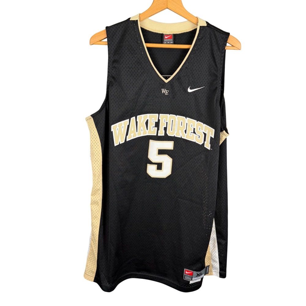 Nike Wake Forest Basketball Jersey Mens XL Black Gold Josh Howard # 5